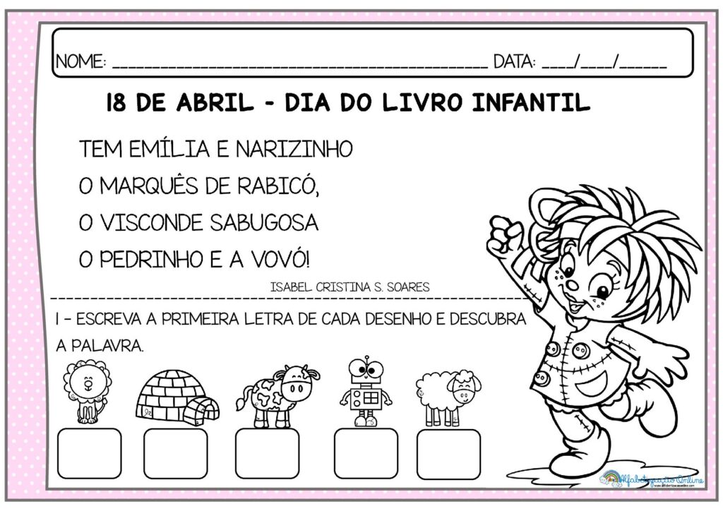 Atividades Para O Dia Nacional Do Livro Infantil Ano