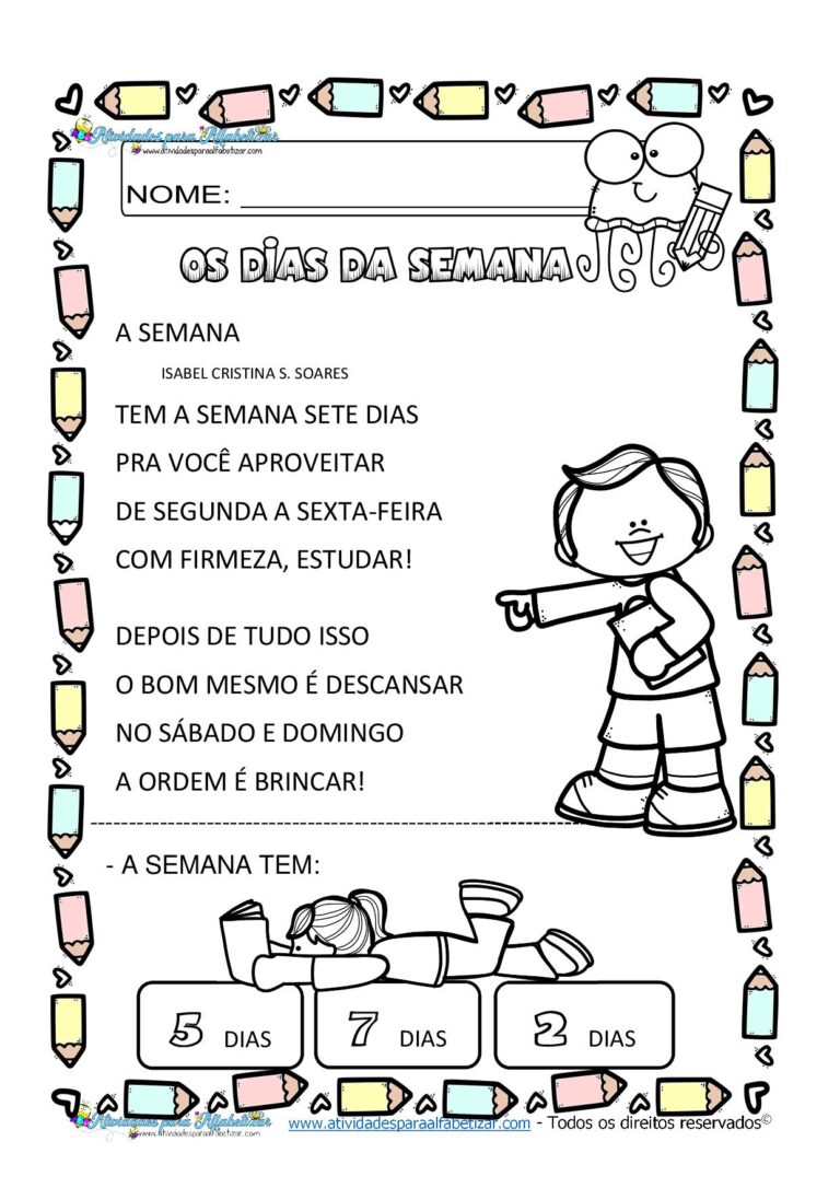 Atividades com os Dias da Semana -1º ano
