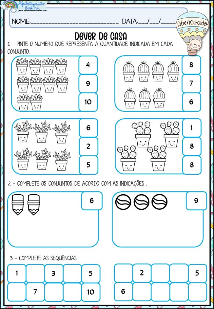 Atividades De Matemática Números Pré 1ºano