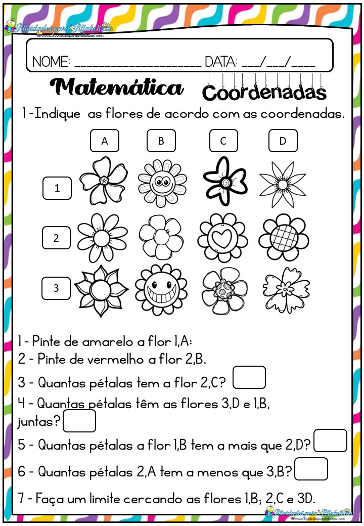 Atividades de Matemática para imprimir 3º ano