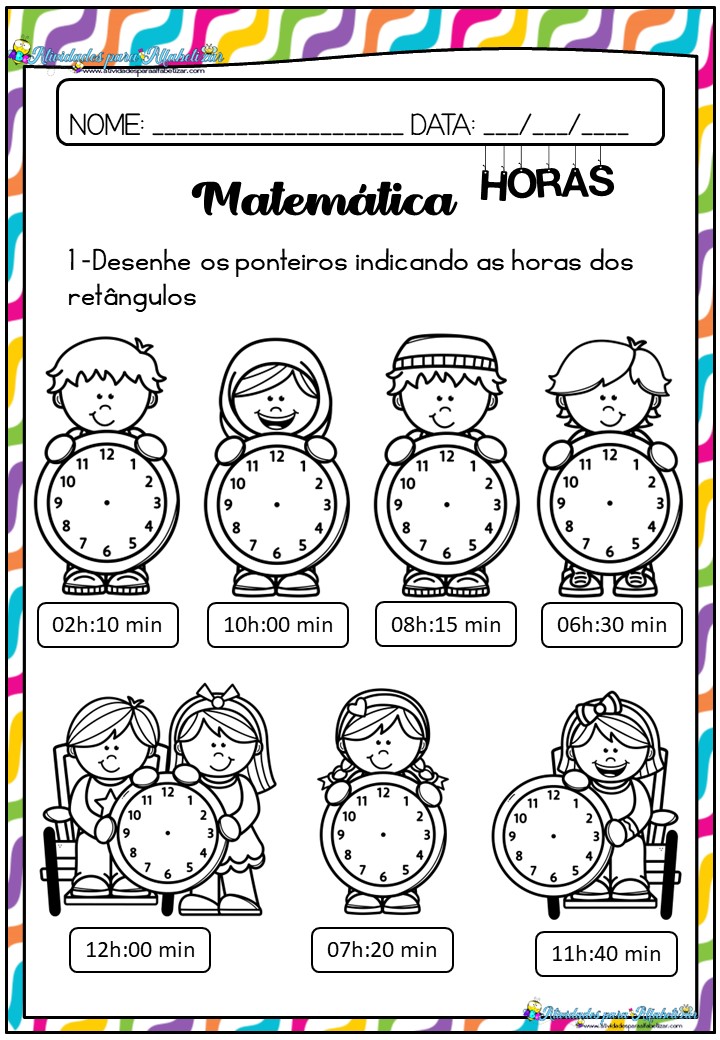 Atividades de matemática para 3º ano