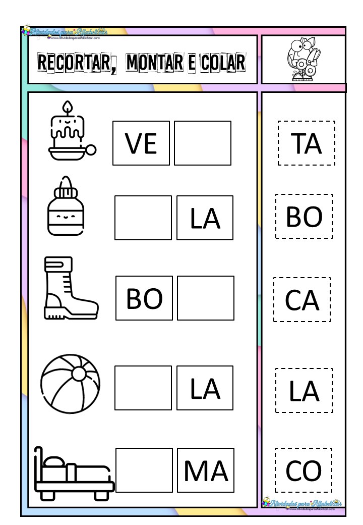 FREE! - Atividade para Completar Palavras com Sílabas