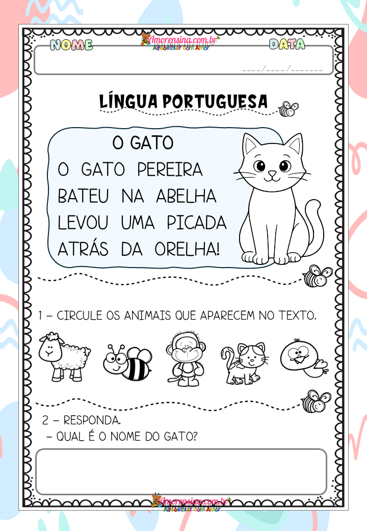 Texto Rimado com Interpretação e Ortografia