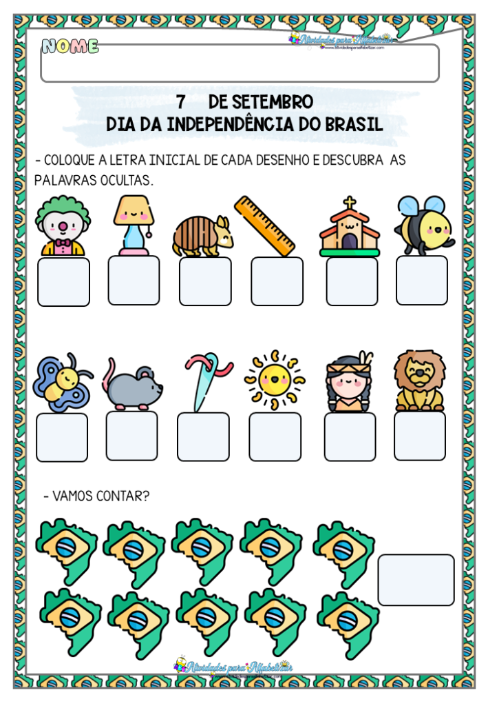 Dia da Pátria para Educação Infantil