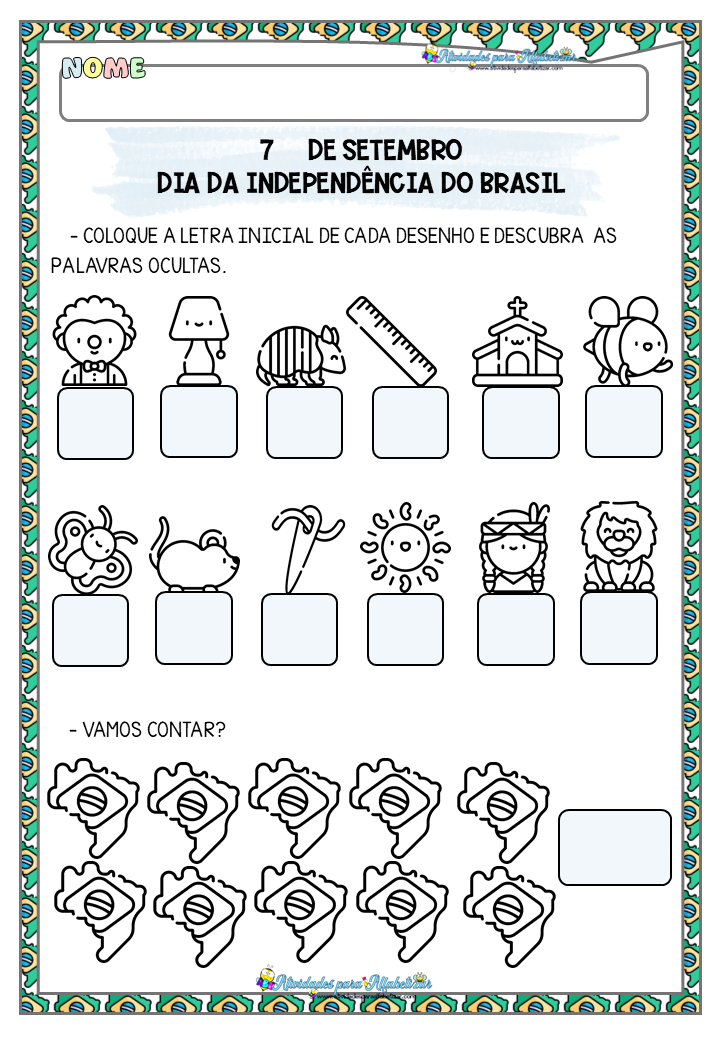 Dia da Pátria para Educação Infantil