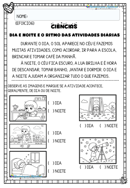 Escalas de Tempo: Dia e Noite e o Ritmo das Atividades Diárias - BNCC ...