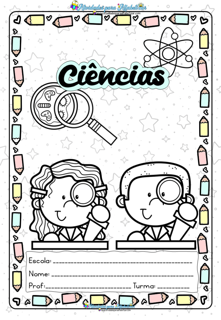 10 Capas de Cadernos Escolares para Imprimir
